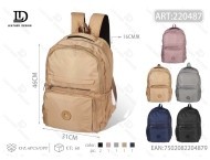 Zaino da donna in tela di media capacità, resistente all'acqua, per uso quotidiano, stile casual, forma rettangolare, tracolla, colore solido - Product Image 1