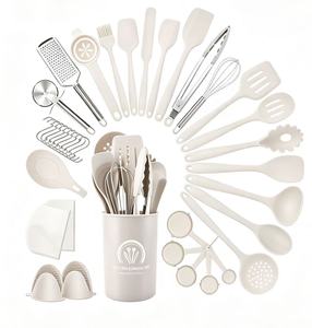 Ensemble d'ustensiles de cuisine en silicone résistant à la chaleur, 43 pièces, spatules, cuillères, kit d'accessoires avec seau de rangement - Product Image 4