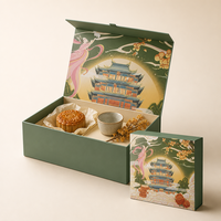 Magnetische Mondkuchen-Geschenkboxen Großhandel Chinesisches Traditionelles Festival-Design Faltbare Box Individueller Druck Fabriklieferung