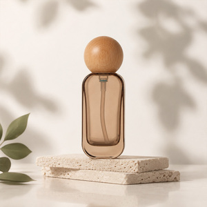 Ensemble de flacons et pots cosmétiques en verre ambré personnalisés de qualité supérieure, avec bouchons en bois, emballage de luxe pour lotion et sérum de soin de la peau, pour les marques de beauté et de <span class=keywords><strong>spa</strong></span>, OEM ODM - Product Image 3