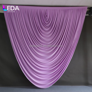 Cortina de Fondo para Escenario de Boda LEDA, Tamaño Personalizado, Cortina Decorativa de Seda Láctea, Cortina Ondulada para Decoración de Bodas - Product Image 4