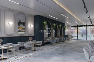 קמעונאות עץ קפה חנות תצוגת ארונות קפה קיוסק פנים דלפק עיצוב עבור קניון - Product Image 3