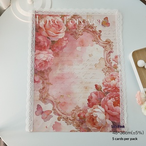 Papel de Embalaje para el Día de San Valentín 2026, Papel Decorativo con Borde de Encaje de Rosa Francesa, Venta al por Mayor - Product Image 6