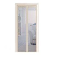DIY Plisse Mosquito Insect Wood Roll Up Fly Accordion Screen Door Curtain with Magnets Netting Divider
