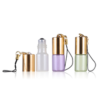 WOGU 5ml 3ml Mini Flacon Roll-on Vide en Verre pour Cosmétiques de Voyage, Parfum et Huiles Essentielles avec Bouchon à Chaîne