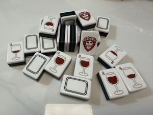 Modern Wine Culture-Themed Eco-Friendly Plastic Mahjong Set for 4 Players with Folding Legs Portable Design in Stock Ships July - Product Image 4