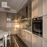 Set Kabinet Dapur Mewah Kontemporer XINGRUO Warna Taupe dengan Lapisan Lacquer, Lemari Built-in Pesanan Khusus untuk Remodel Hunian Kelas Atas