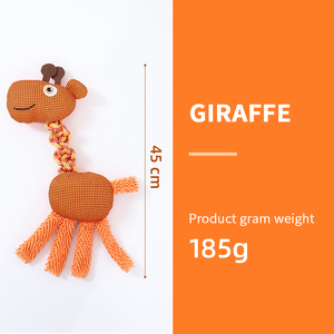 Set di giocattoli di peluche a forma di animale durevole con batuffoli di cotone per il rilievo della dentizione del cucciolo e l'addestramento interattivo del rimorchiatore della masticazione - Product Image 2