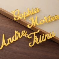 Numéro de table de mariage personnalisé Guset Nom Place Cartes Plaque signalétique Or Miroir Acrylique Plaque signalétique