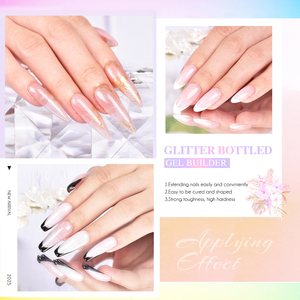 एक बोतल डरोई हेमा मुक्त छाया में 211 रंग ग्लिटर जेल बिल्डर नाखून जेल तरल - Product Image 2