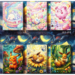<span class=keywords><strong>Carte</strong></span> de jeu de société PY KY Studio dessinée à la main 3.0, personnalisée, thème Anime, pour décoration d'anniversaire, cadeau, vente en gros, cartes Pokémon, cartes Elf Baby - Product Image 3