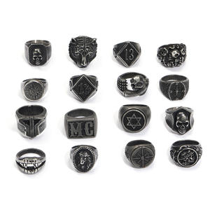 Anelli da Uomo di Alta Qualità in Acciaio Inossidabile 316L Stile Punk Multistile con Testa di Animale e Teschio Punisher, <span class=keywords><strong>Gioielli</strong></span> e Anelli <span class=keywords><strong>Vichinghi</strong></span> di Moda - Product Image 6