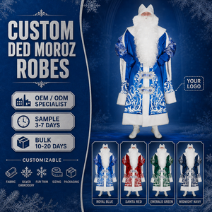 Costume de Père Noël pour homme, robe brodée en polyester, déguisement pour adulte pour Halloween, film ou télévision - Product Image 2