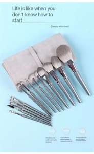 Juego de brochas de maquillaje suave de 14 piezas para principiantes, polvo suelto completo, sombra de ojos, colorete, resaltador, herramientas - Product Image 4