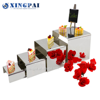 XINGPAI Usine Offre Spéciale Quatre Niveaux Dessert Gâteau Présentoir En Acier Inoxydable Buffet Risers