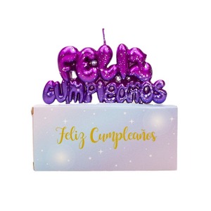 Bougies en forme de lettre Joyeux Anniversaire, dégradé irisé, en cire de soja, décorations d'anniversaire - Product Image 5