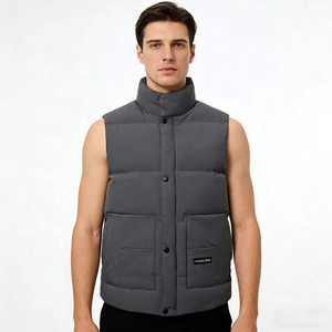 Veste d'hiver décontractée pour homme, imperméable, avec fermeture éclair, col carré, poches, polyester/coton gaufré sans couture, pour usage extérieur - Product Image 3