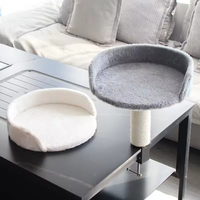Lit de bureau pour chat en bois massif écologique avec hamac, lavable à la main, pour utilisation sur bureau, toutes saisons, emballé en boîte