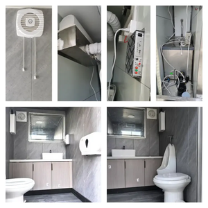 Remolque de inodoro móvil portátil moderno con ruedas Unidad de inodoro móvil al aire libre fácil de mover con tanque limpio y de residuos - Product Image 2