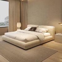 Lit Rembourré GEDO Moderne Minimaliste Italien 2026 en Tissu Faux Cuir Avec Matelas en Latex Lit Confortable