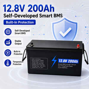 12.8V 200Ah LiFePO4 <b>Battery</b> 2560Wh <b>Deep</b> <b>Cycle</b> Lithium Ion <b>Batteries</b> for Solar Energy Storage Home Backup Off-Grid - Product Image 5