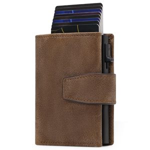 Men's RFID Folding <b>Wallet</b> Small Genuine Leather Automatic Card Ejector Business Card <b>Holder</b> Everyday Use - Product Image 1