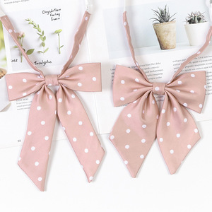 Nœud papillon tendance à pois en tissu vert, rose et bleu marine, faible MOQ, articles cadeaux souvenirs, accessoires pour filles, nœud pour chemise d'<span class=keywords><strong>uniforme</strong></span>, nœud pour maillot de bain - Product Image 2