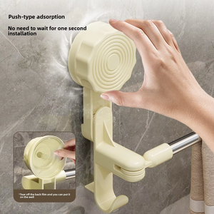 Porte-Serviettes <span class=keywords><strong>Extensible</strong></span> à Double Barre en Acier Inoxydable Vente en Gros, <span class=keywords><strong>Étagère</strong></span>s de Rangement Murales à Ventouse pour Salle de Bain et Toilettes - Product Image 4