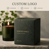 Boîtes d'emballage de bougie sans marque feuille de papier personnalisable avantage UV utilisation industrielle gaufrage forme carrée de stratification mate