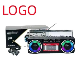 เครื่องเล่นคาสเซ็ตต์แบบย้อนยุค PX-666BT BT USB TF AM FM SW วิทยุ RGB ชาร์จไฟได้แบตเตอรี่ปาร์ตี้ใช้งานกลางแจ้ง - Product Image 1