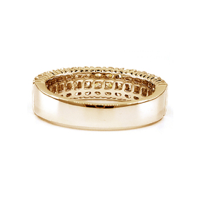 Vente chaude Bijoux Usine Précieux 18k Solide Or Rose 100% Diamant Naturel Fine Jewelry Half Way Large Bande Anneaux Femmes Anneau - Product Image 3