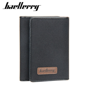 Baellerry <b>Men's</b> Canvas <b>Wallet</b> Vertical Multi Card Slots Snap Clasp Everyday Use - Product Image 5