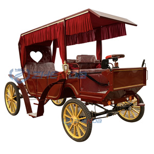 5-6 Persons with Roof Outdoor Christmas Decoration Horse Wagon/romantic Wedding Carriage Sightseeing Horse Carriage - Product Image 1