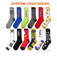 Chaussettes en coton personnalisées avec logo brodé pour hommes – Lot de chaussettes de mode, tube, socquettes, habillées, en stock