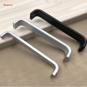 Poignée de tiroir Boutons argentés Noir Aluminium bon marché Carton de Chine Moderne Poignée de cuisine Poignée et bouton de meuble Accepté OEM - Product Image 6