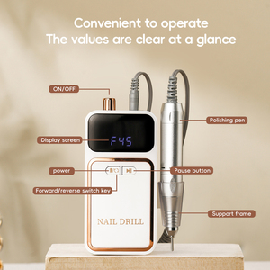 Perceuse à ongles <span class=keywords><strong>électrique</strong></span> <span class=keywords><strong>professionnelle</strong></span> 45000 tr/min <span class=keywords><strong>lime</strong></span> à ongles Rechargeable avec 6 pièces forets à ongles pour salon usage domestique - Product Image 2