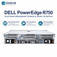 Server Enterprise Dell PowerEdge R750 2U Baru, Dual Intel Xeon Scalable Generasi ke-3 Gold Platinum, 2x 300W GPU, Server Komputasi AI