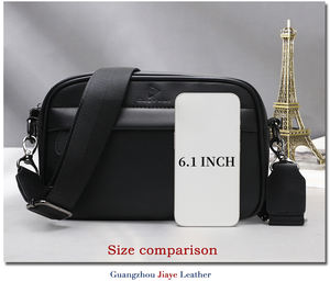 10 Uds. De bolsos de mensajero con logotipo personalizado de alta calidad, bolso de hombro de viaje personalizado de cuero, bolsos cruzados para teléfono para hombres - Product Image 6