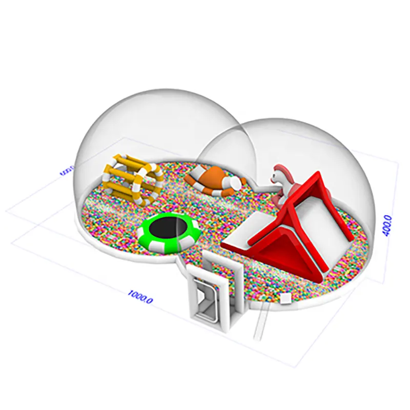 Trampolino di rimbalzo della casa di rimbalzo della bolla del PVC trasparente gigante all'aperto con l'affitto del parco di divertimenti dello scorrevole da vendere