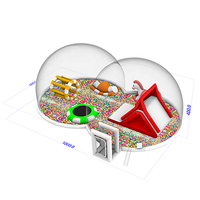 Maison de rebond à bulles géantes en PVC transparent trampoline rebondissant avec toboggan parc d'attractions à louer à vendre