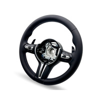 Volant en cuir aspect fibre de carbone pour les séries 3/4/5 M Sport, volant de course à fond plat, remplacement (M3/M5/X3/X4/X5)