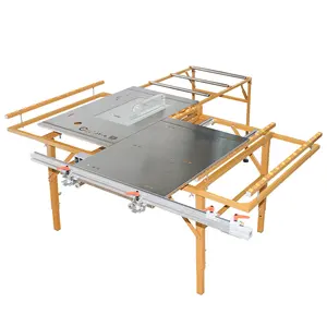 Serra de mesa deslizante de aço inoxidável para carpintaria com eletrodoméstica de elevação livre de poeira