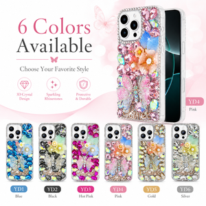 เคสโทรศัพท์กันกระแทกคุณภาพสูง ดีไซน์เพชร ป้องกันกล้อง วัสดุ TPU+PC+กระจก สำหรับ 16 Promax Plus Pro Magnetic ลดราคาพิเศษ - Product Image 1