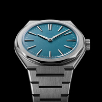 Montre Sellita SW210 38 mm à remontage manuel, bracelet intégré en acier inoxydable, logo personnalisé, montre mécanique de luxe