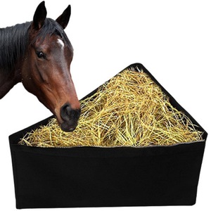 Horse <b>Hay</b> Bag Triangular <b>Feeder</b> Black One Size For Stable Feeding - Product Image 1