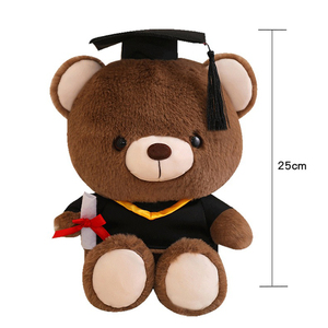 ตุ๊กตาหมีนุ่มนิ่มแบบกำหนดเอง ตุ๊กตาการ์ตูนน่ารักสำหรับรับปริญญา พร้อมเสื้อและหมวก ของขวัญสำหรับโรงเรียน - Product Image 6