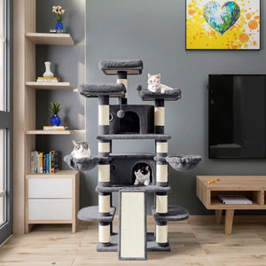 متعددة الوظائف الحديثة شجرة القط BT173 الخشب رف التسلق مع العش السيزال انتزاع العمود لعبة حزام والقفز منصة للقطط - Product Image 5