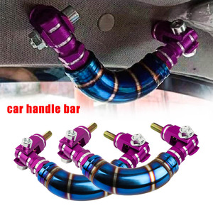 Barra enrollable Universal de titanio para coche, mango de techo de aluminio JDM, color azul y dorado, agarre Interior - Product Image 5