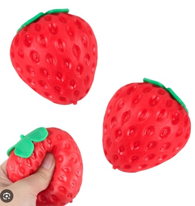 Hot Selling Strawberry <b>Squishy</b> Toy TPR Soft Sticky Fruit Stress Relief Gift Ice Cube Drop Shape Stress Relief for Adults - Product Image 2