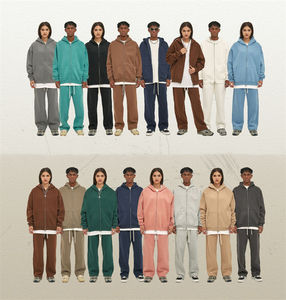 Streetwear Crop <b>Zip</b>-Up Boxy Autumn Plain Dyed Custom Polyester/Cotton 360g High Quality Men's Hoodies - Product Image 2